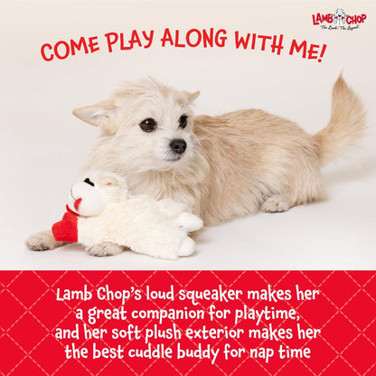 Multipet International Lambchop plush pet toy packaging side view