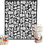 Lightweight hairless velvet coloring blanket spread out showing the full pet design template