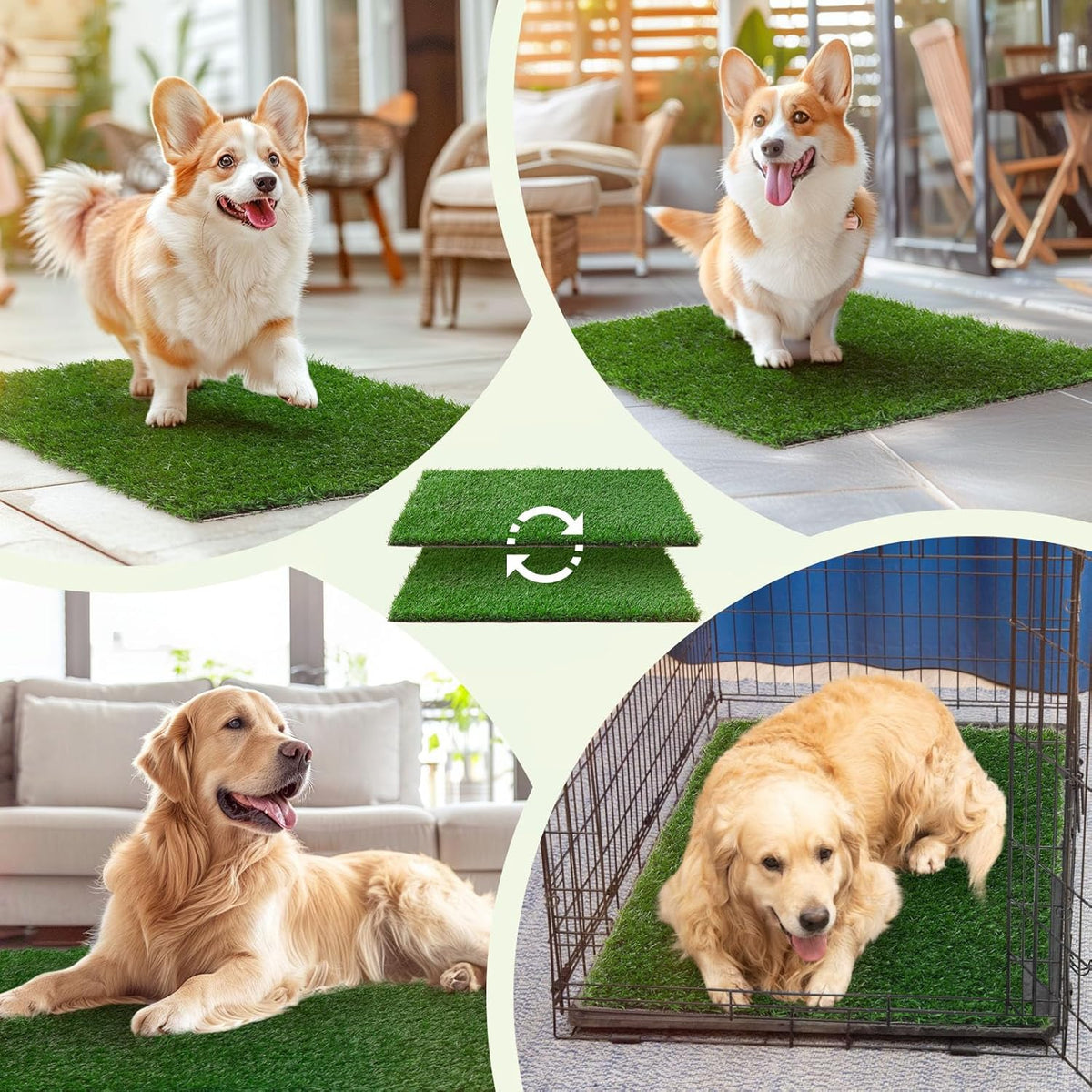 LOOBANI Dog Grass Pee Pads, Artificial Dog Grass Pads for Potty Tray, Fake Grass for Dogs to Pee On, Outdoor Indoor Pee Grass for Dog Potty(14*18 inch) - Image 9