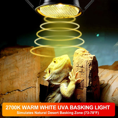 Repti Zoo terrarium heat lamp hood placed flat on a mesh reptile tank lid