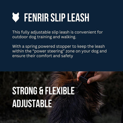 Fenrir dog training slip lead with spring loaded hammer stopper detail