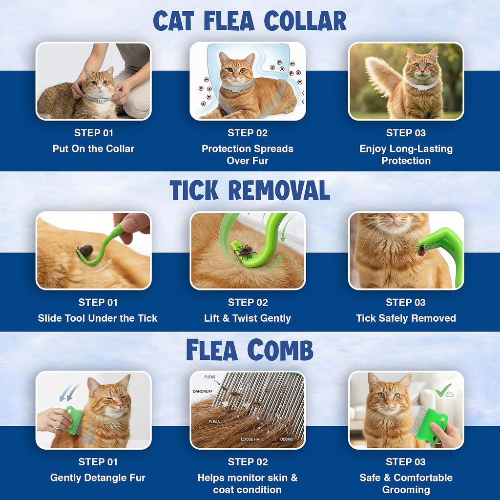 Cat wearing natural flea and tick protection collar