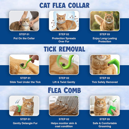 Cat wearing natural flea and tick protection collar