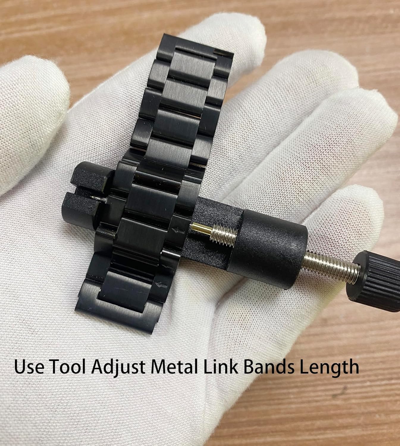 OTOPO watch sizing tool kit displaying the premium silver polished finish and extra replacement pins.