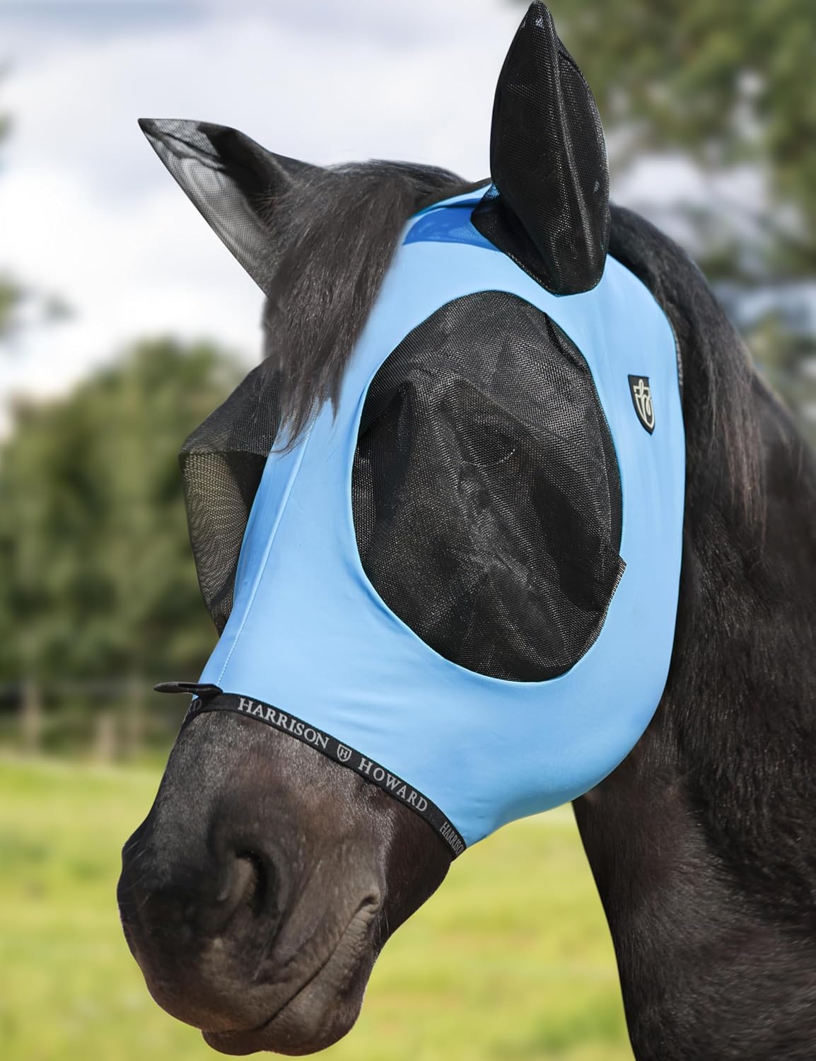 Harrison Howard Horse Fly Mask with Forelock Opening Stretch Breathable and Comfortable for Horses UV -Protection Turquoise Green M - Image 11
