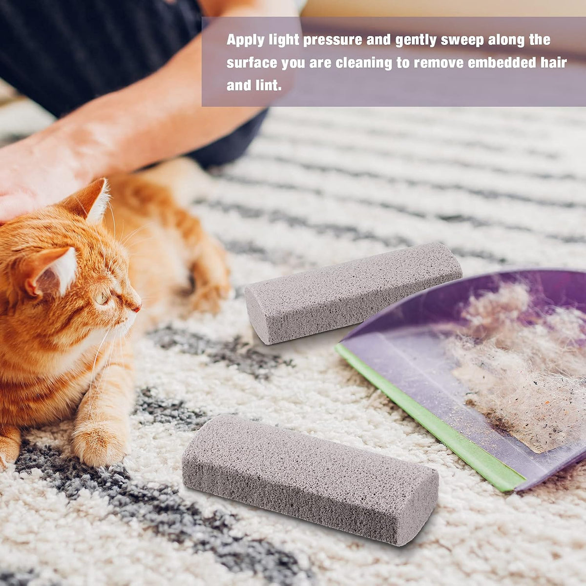 Close up view of pumice texture for pet fur cleaning