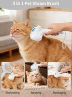 Side profile of the white pet grooming brush highlighting the integrated nylon storage rope.