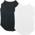 Chol&Vivi soft cotton dog t-shirts front view black and white