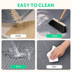 Pawtasy non slip pet feeding and litter trapping mat under litter box