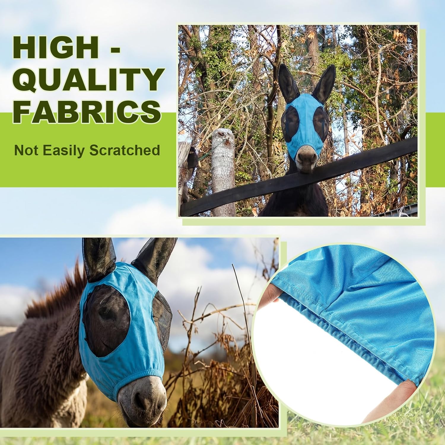 Yeyeplum donkey fly mask ear protection detail