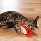 Catstages Hotdog Kicker plush pet accessory showing the durable stitching and materials.