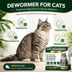 Ollistart cat and kitten deworming tablets bottle showing 48 tablets count