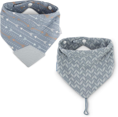 BooginHead Cotton Baby Drool Bibs Blue Arrows set front view