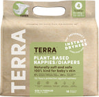 Terra Size 4 plant-based diapers front packaging view showing eco-friendly premium toddler nappies.