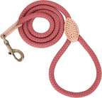 Mile High Life Dog Leash, Rope Leash with Genuine Leather Connection and Heavy Duty Metal Clasp, Great for Small Medium Large Dogs(Pink,48 Inch) - Image 15