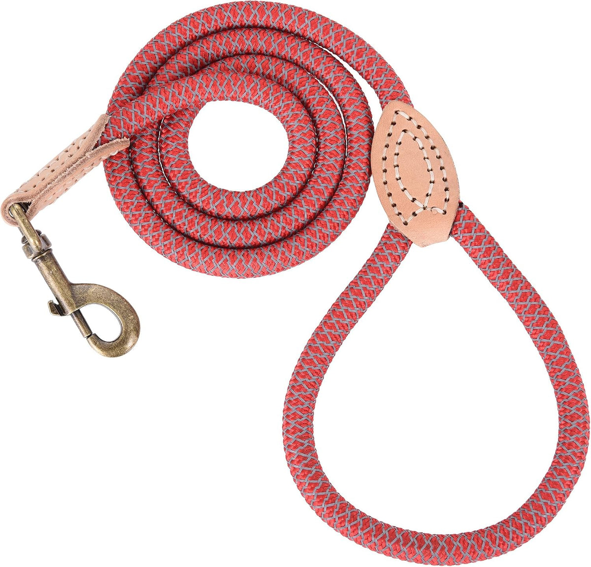 Mile High Life Dog Leash, Rope Leash with Genuine Leather Connection and Heavy Duty Metal Clasp, Great for Small Medium Large Dogs(Pink,48 Inch) - Image 15