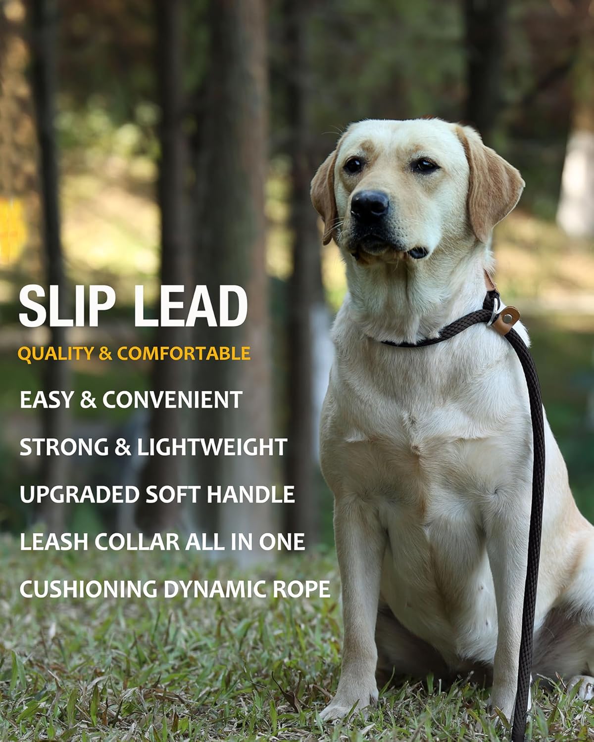 Lynxking reflective dog rope leash loop configuration for medium large breeds