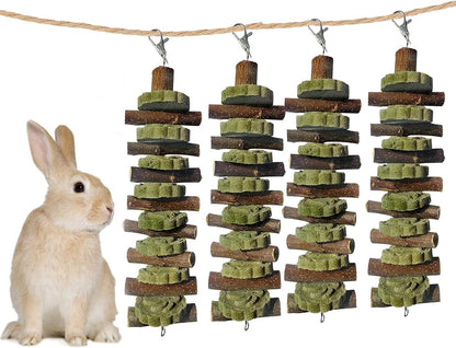 kathson Guinea Pig Treats Hanging Bunny Chew Toys for Teeth Grinding, Organic Bamboo Sticks Natural Rabbit Enrichment Toys for Small Animals Hamster Chinchilla 2 Pack - Image 10