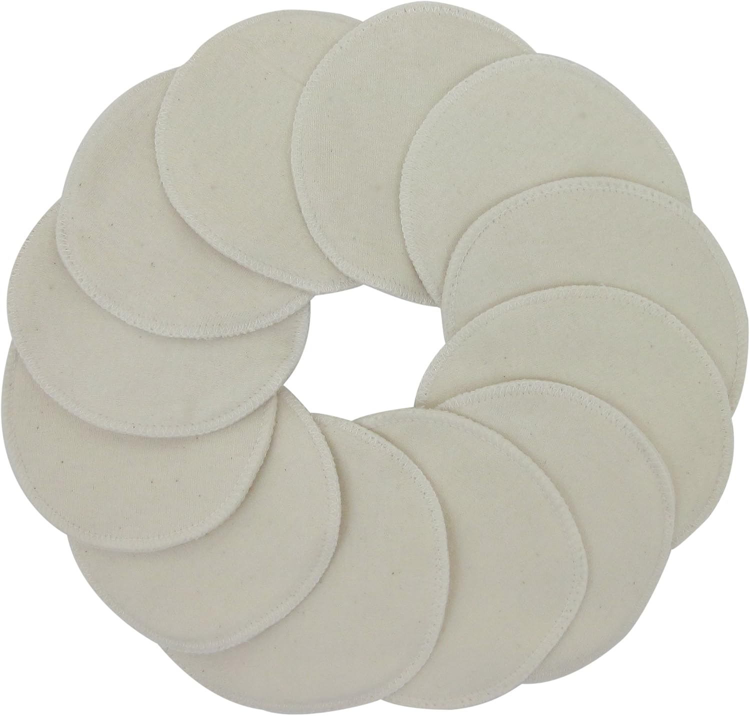 TL Care Nursing Pads Made with Organic Cotton - Soft, Breathable, Absorbent & Washable, Natural Color, 12 Count - Image 1