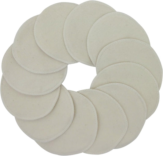 TL Care Nursing Pads Made with Organic Cotton - Soft, Breathable, Absorbent & Washable, Natural Color, 12 Count - Image 1