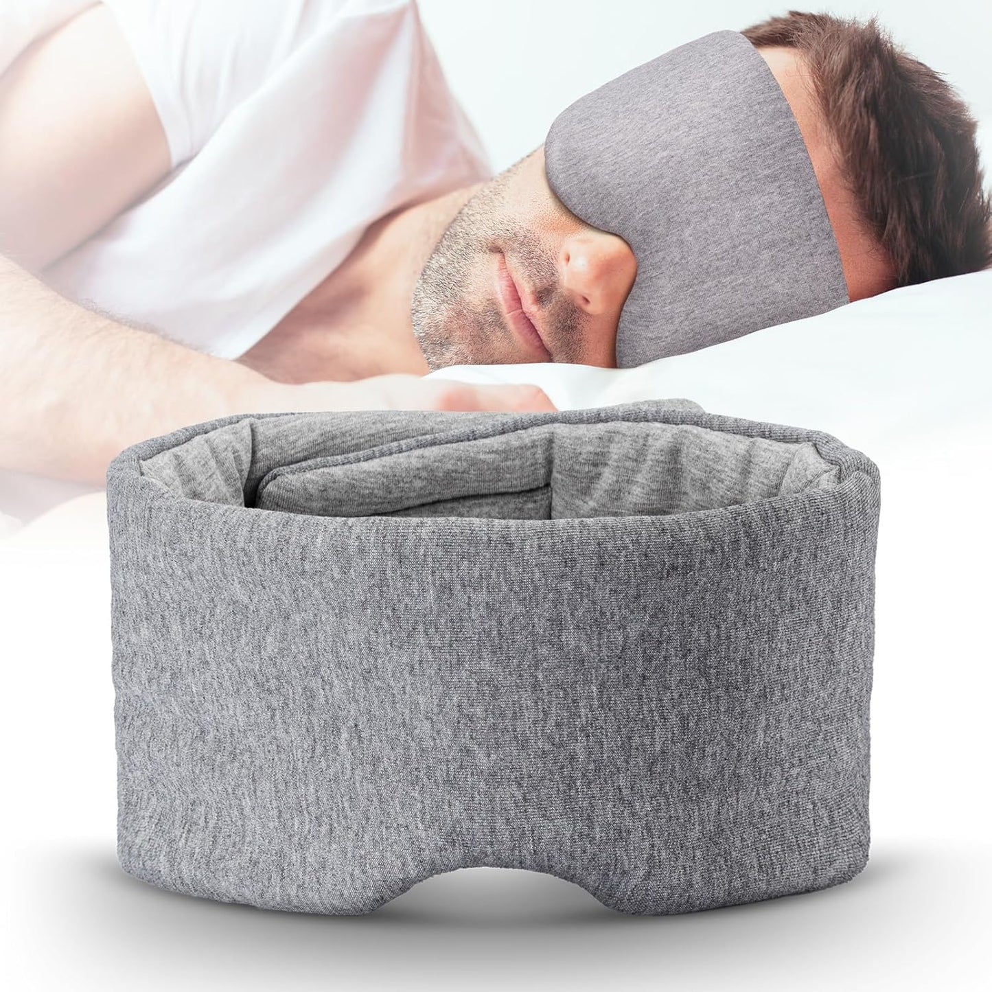 WM WESTERN MIRACLE Cotton Sleep Eye Mask front view in grey
