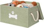 Dog Toy Basket with Lid, Dog Basket for Toys, Dogs Toy Box with Cotton Rope Handles, Collapsible Storage Bins for Pet Toys, Dogs Storage Organizer, Beige - Image 9