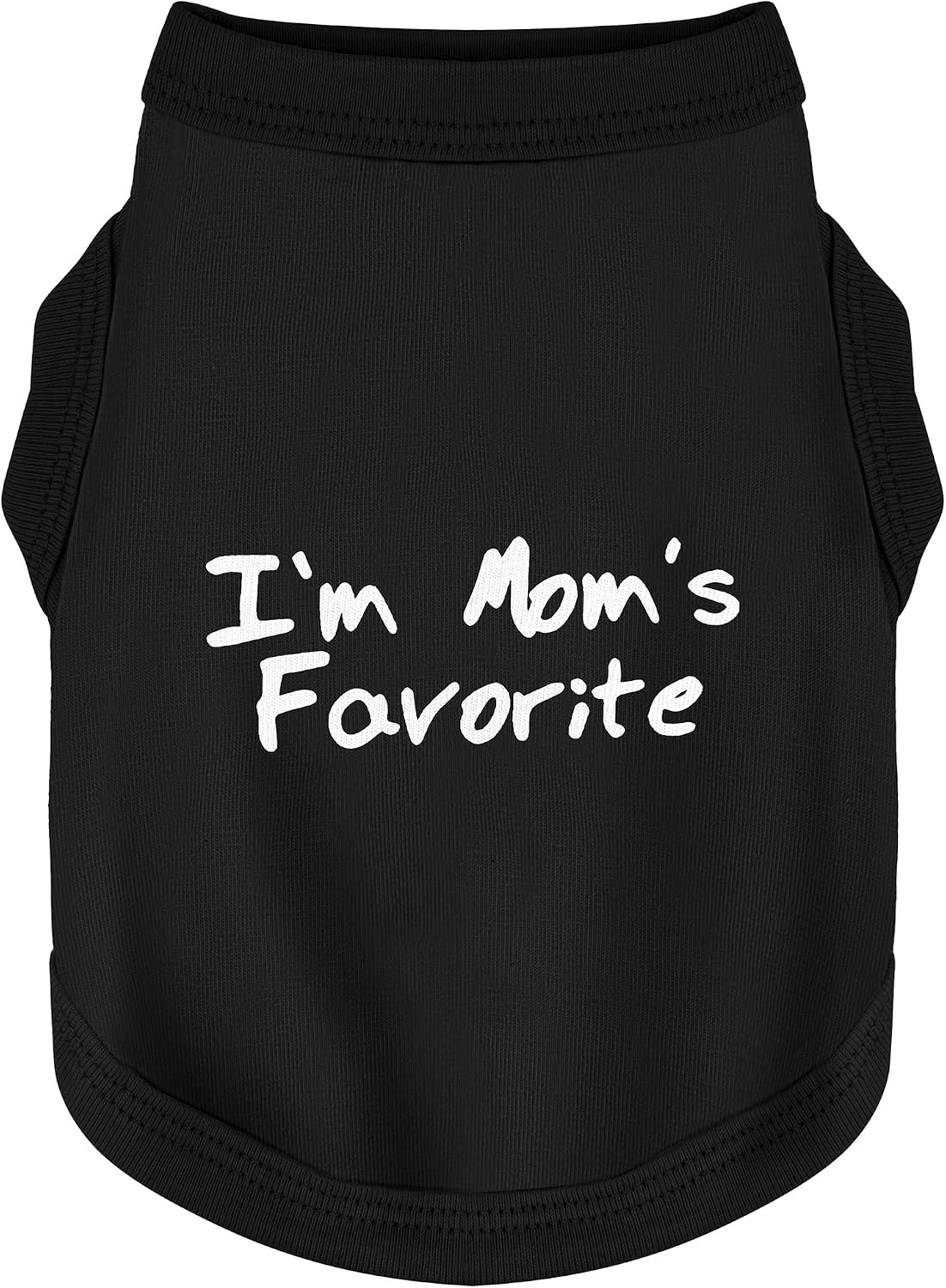 Paiaite I'm Mom's Favorite black sleeveless dog tank top front view