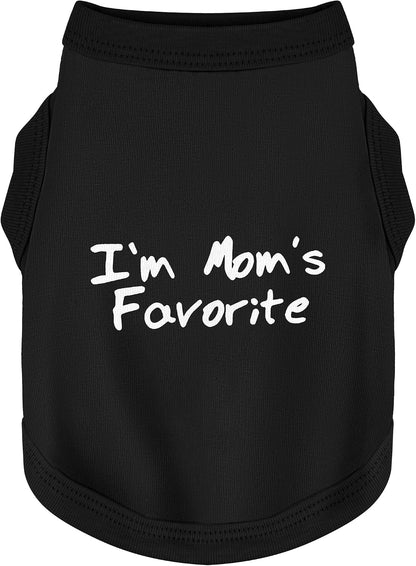 Paiaite I'm Mom's Favorite black sleeveless dog tank top front view