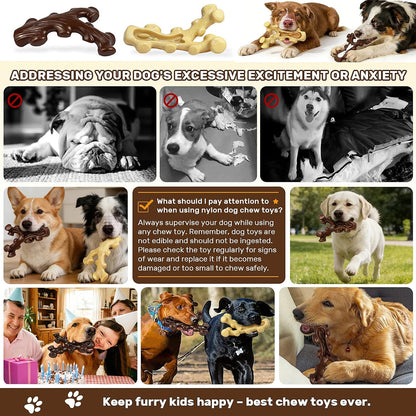 Two-pack set of indestructible dog bones for training