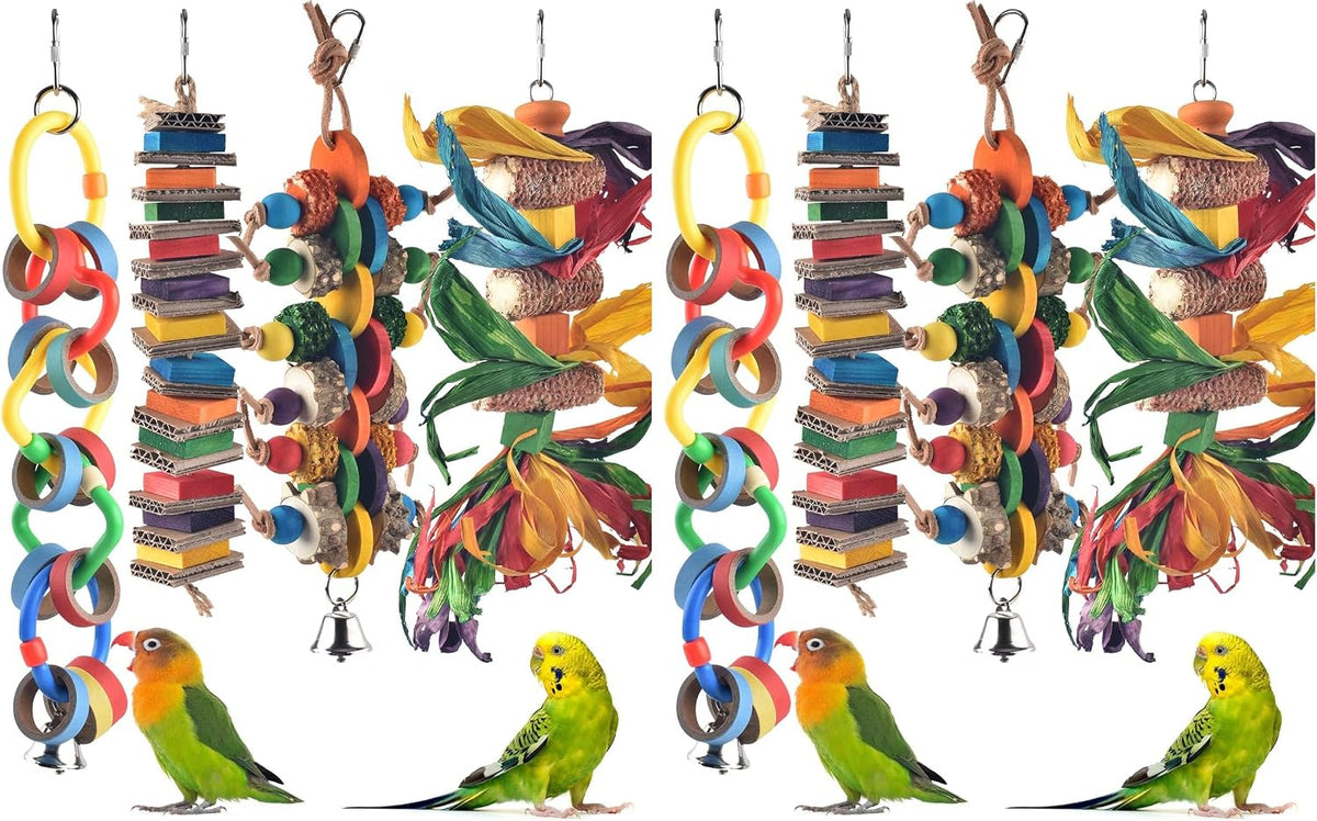 Bissap 2 PCS Bird Chew Toys, Multicolored Bagel Cascade Bird Parrot Toy Biting Paper Cardboard Olympic Rings Conures Toys for Amazon Cockatiels Cockatoos Macaws and Similar Sized Pet Birds - Image 9
