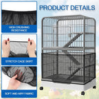 Lustrib bird cage net installed on a round parrot enclosure