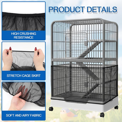 Breathable nylon netting close up on LUSTRIB birdcage guard for airflow demonstration.