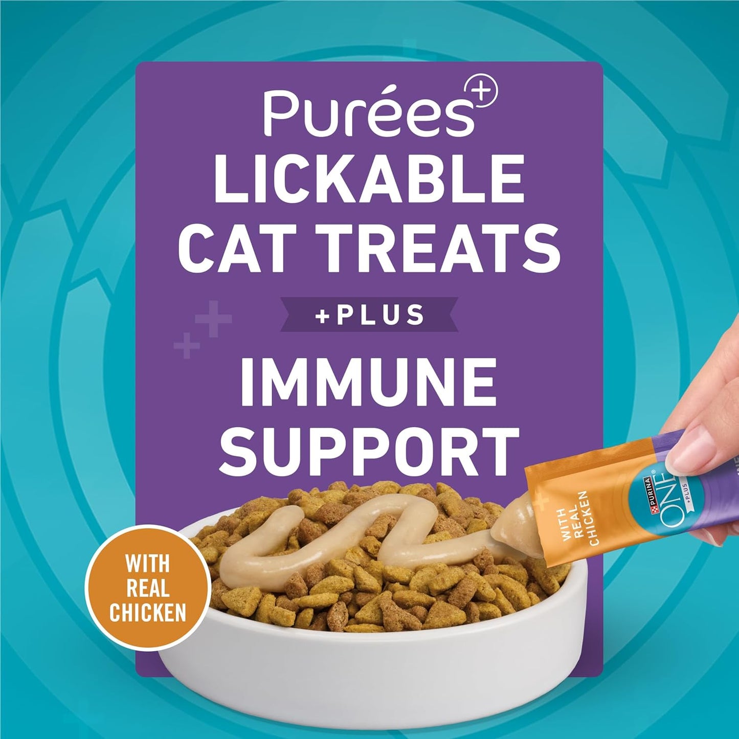 Pack of four Purina One lickable cat treat tubes
