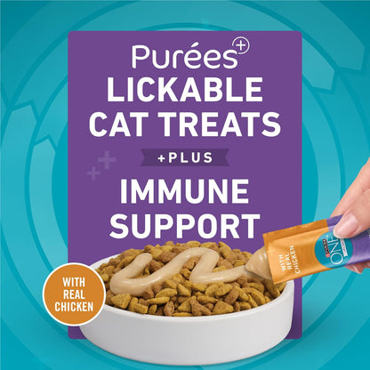 Pack of four Purina One lickable cat treat tubes