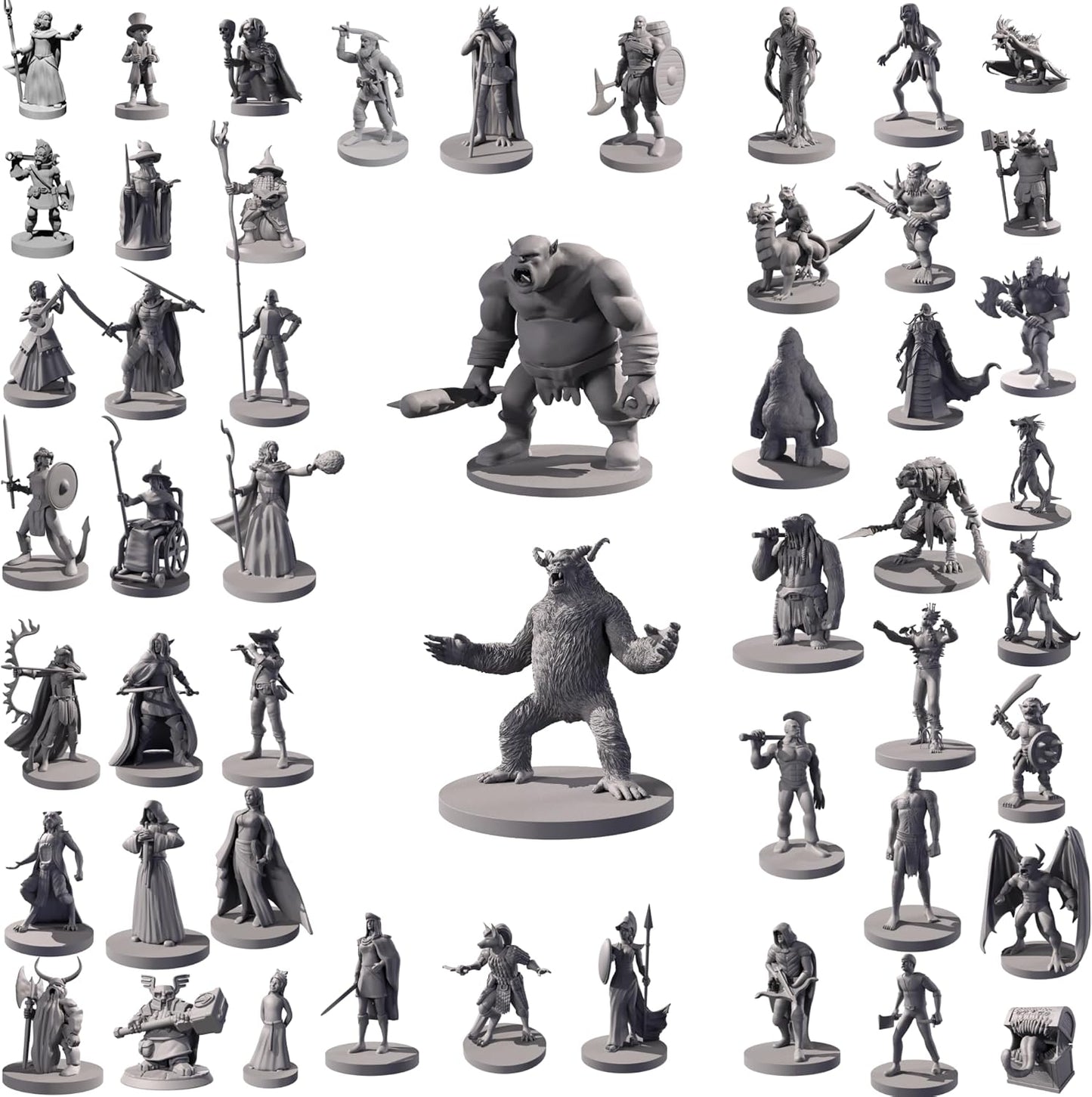 Path Gaming 50 Unique Miniatures boxed set front view showing fantasy tabletop RPG figures.