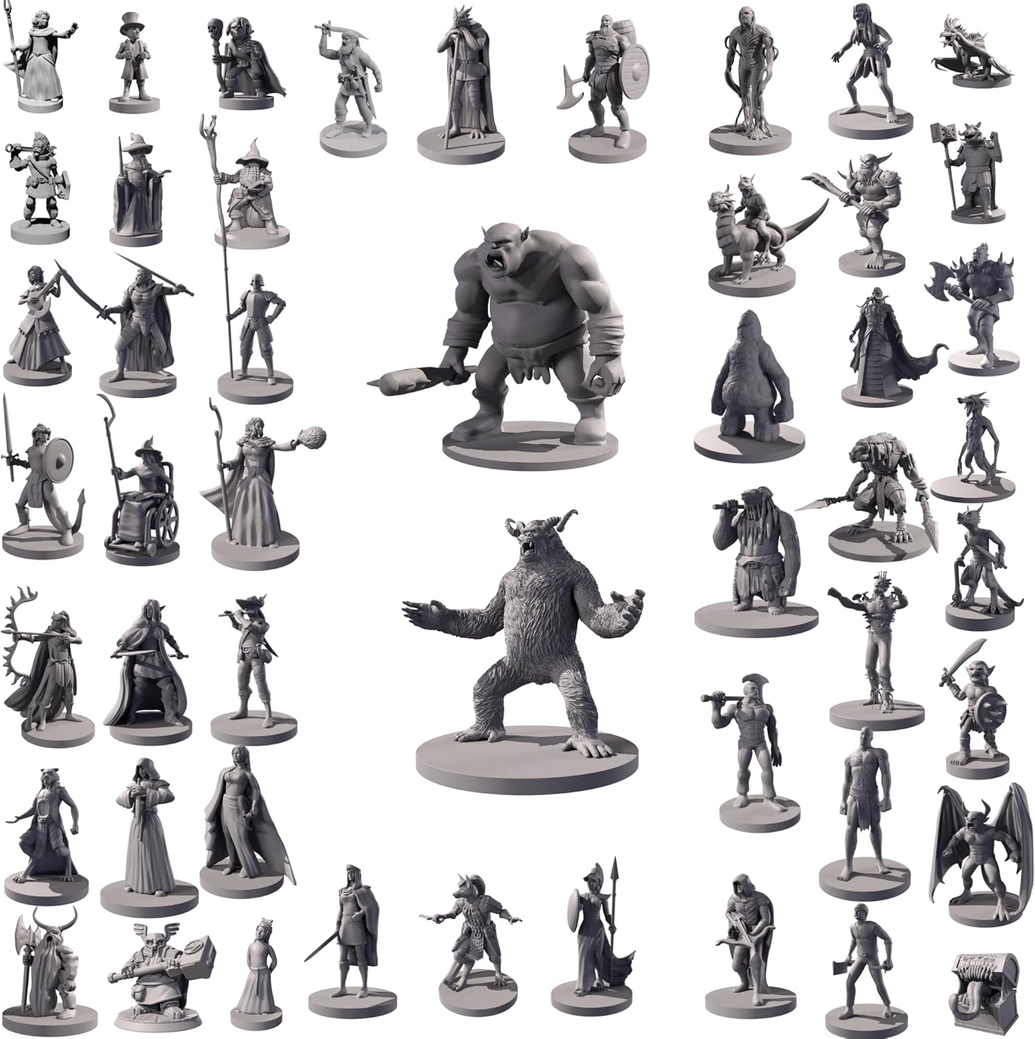 Path Gaming 50 Unique Miniatures boxed set front view showing fantasy tabletop RPG figures.