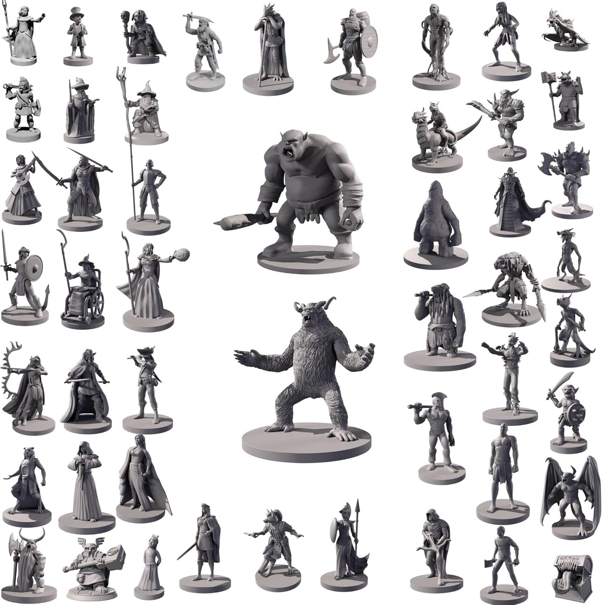 Path Gaming 50 Unique Miniatures boxed set front view showing fantasy tabletop RPG figures.