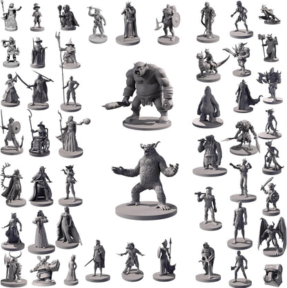 Path Gaming 50 Unique Miniatures boxed set front view showing fantasy tabletop RPG figures.
