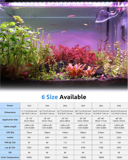 SEAOURA aquarium lamp packaging box showing authentic import labels and technical specifications for the sixteen watt model