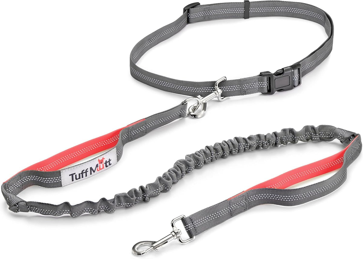 Tuff Mutt Hands-Free Waist Leash for Dog Walking, Running and Hiking, Adjustable Belt with Double Handle, Reflective Bungee Design for Large & Medium Dogs - Image 12