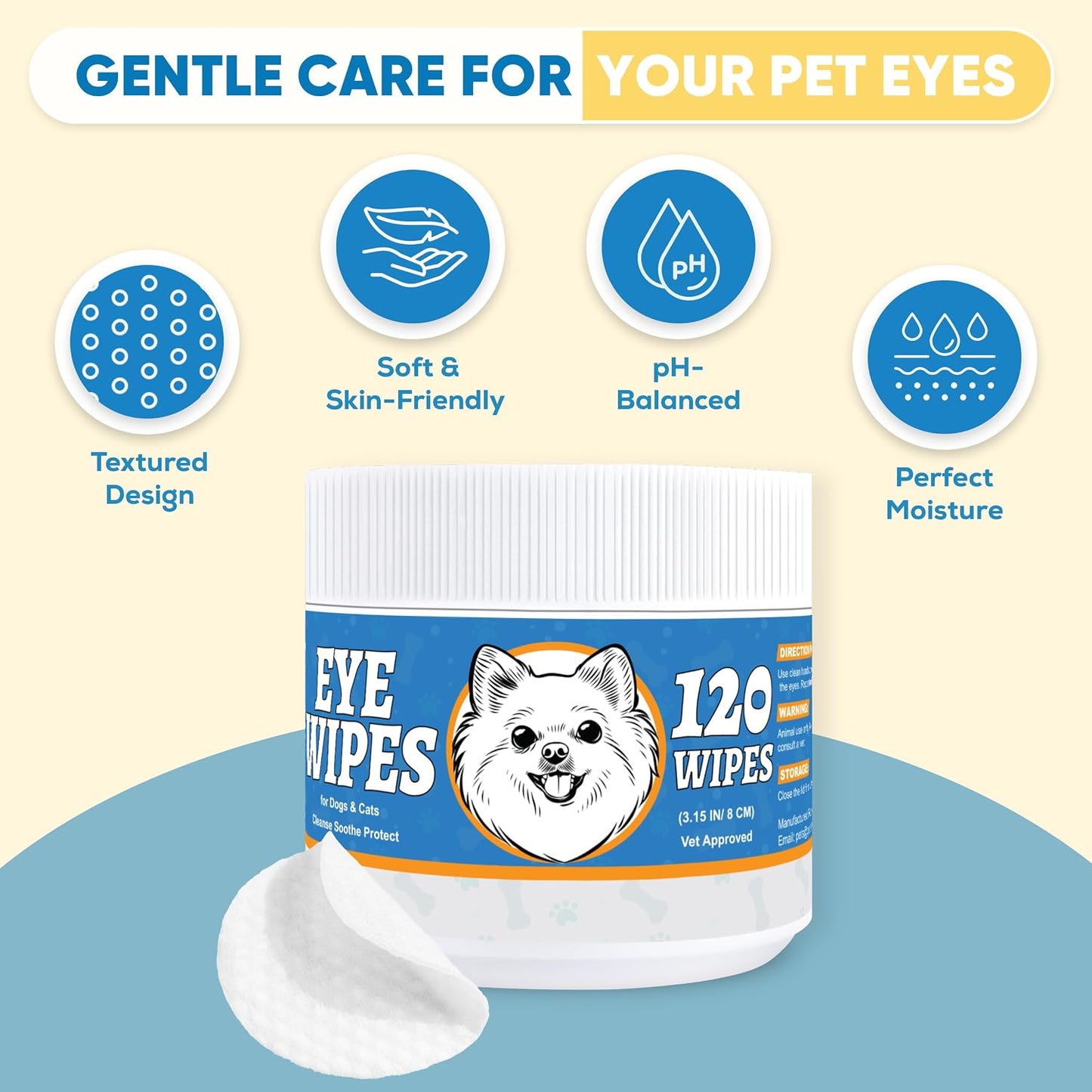 Secure resealable packaging of Yibesi imported pet grooming wipes to maintain optimal moisture.