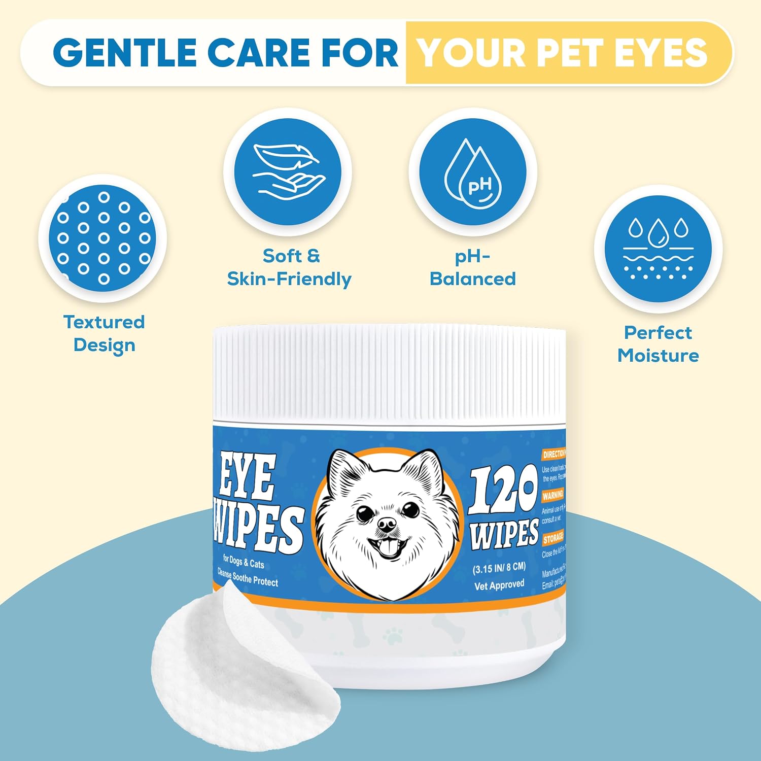 Secure resealable packaging of Yibesi imported pet grooming wipes to maintain optimal moisture.