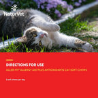 Back label of NaturVet allergy aid showing ingredients