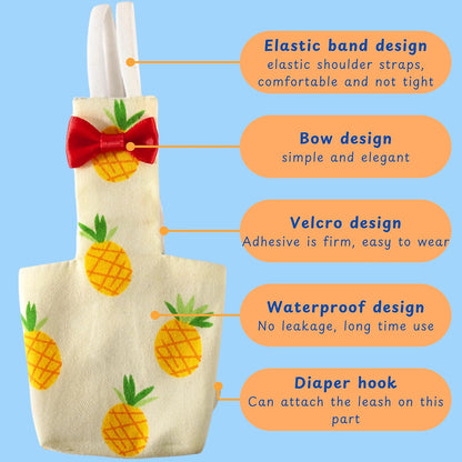 Homedy Crafts parakeet diaper pants highlighting adjustable elastic straps for bird comfort