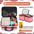 LASUK waterproof puppy travel backpack with feeding mat flap