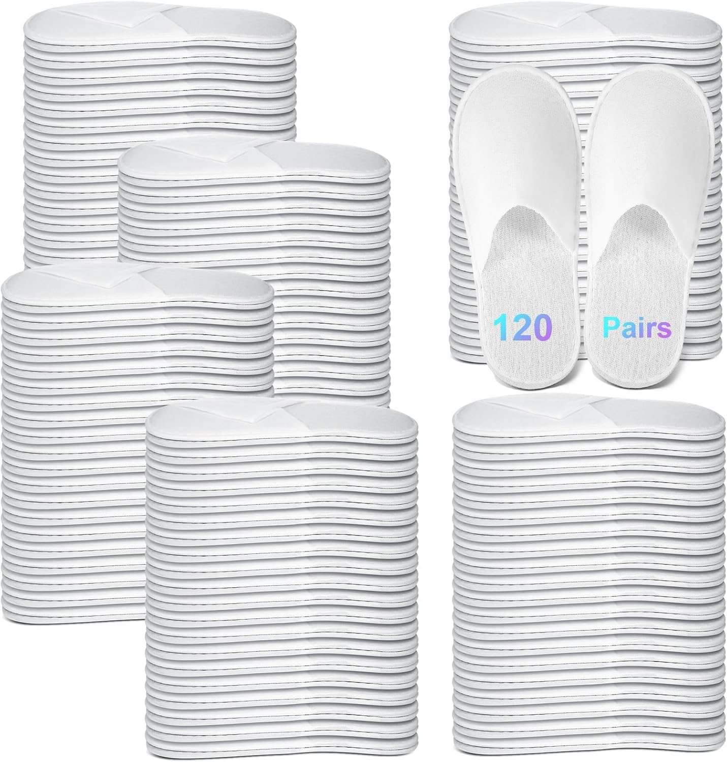 Jagely disposable spa slippers bulk pack front view.