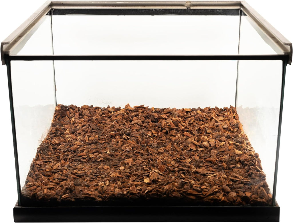 Close up view of natural fir tree bark substrate chips