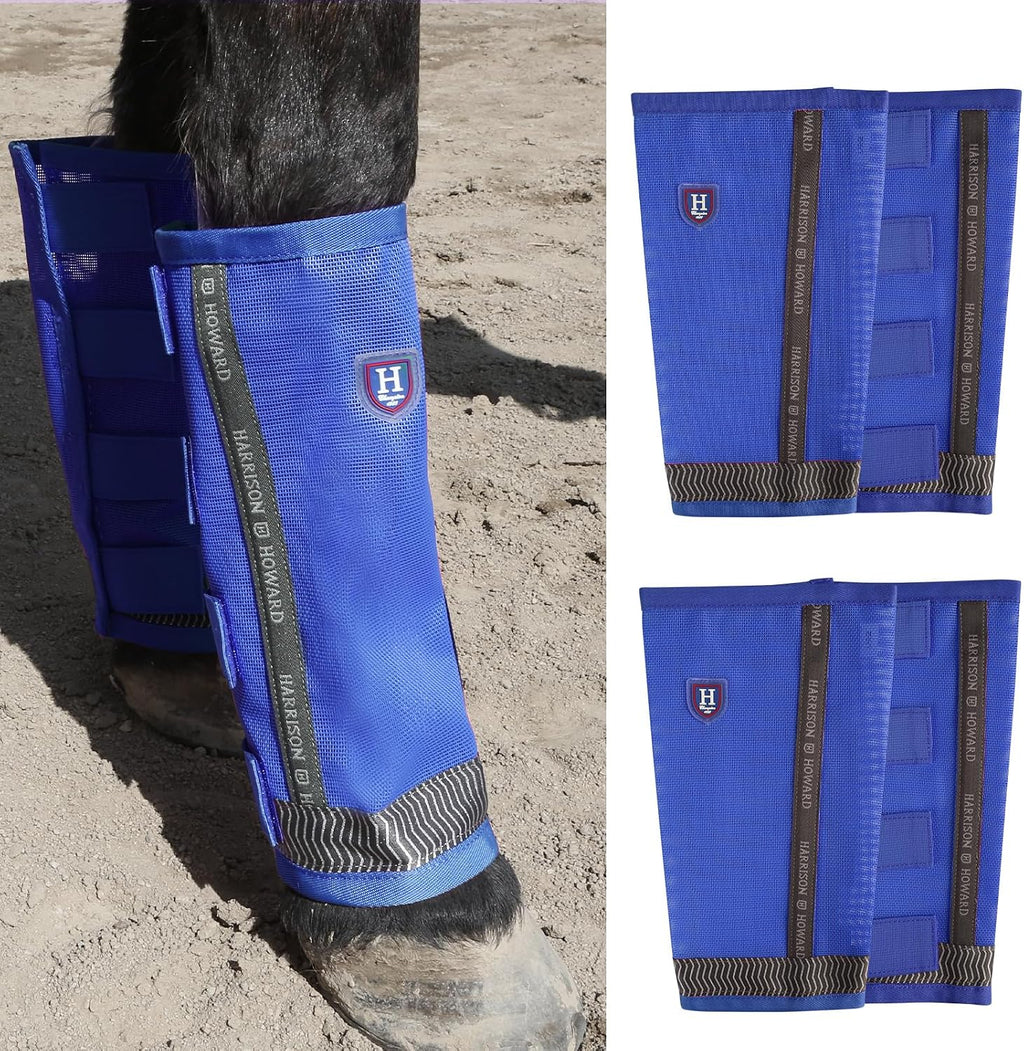Harrison Howard Loose-Fitting Horse Fly Boots UV-Protective, Durable Fine Mesh Leggins with Reflective Strips (Set of 4) - Image 10