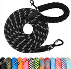 Wodondog long dog training leash front view showing the reflective nylon rope.