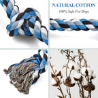 Tightly woven natural cotton fibers on indestructible pet chewing rope